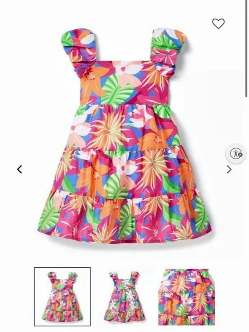 Janie and Jack Tropical Floral Tiered Dress in Pink & Blue